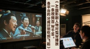 AI三国影视剧人物对口型唱歌玩法，一条视频百W千W播放，各平台的分成计划吃到飞起-KJ分享
