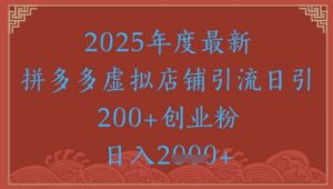 绝密引流秘籍,拼多多虚拟店铺引流,日引500+-KJ分享