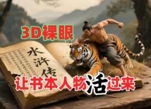 书本人物裸眼3D视频，新的玩法，流量超猛，保姆级教程-KJ分享
