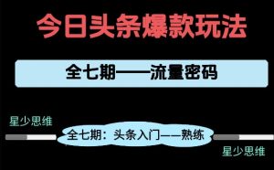 头条系列全七期项目拆解，全是干货，新手从0-1必经过程，99的人会踩的坑-KJ分享