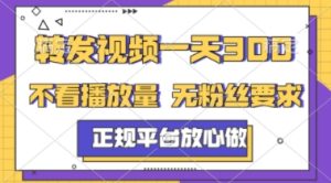 转发视频一天3张+,正规平台放心做,不看播放量,不看粉丝量,一个任务几分钟完成-KJ分享