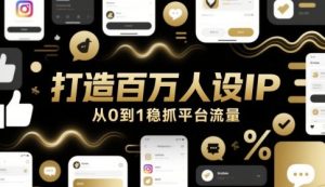 打造百万人设IP，从0到1稳抓平台流量-KJ分享