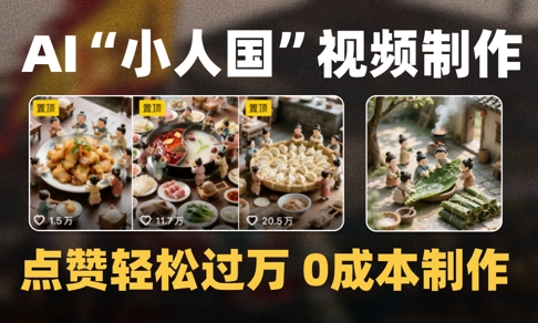 爆款1000W+播放微缩景观迷你小人国AI视频0成本制作全流程教学-KJ分享