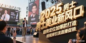 2025男士美业新风口，趋势定位加爆款打造，短视频引流直播促销-KJ分享