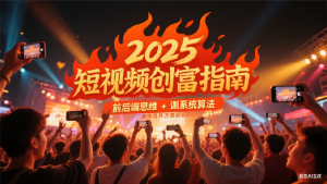 2025短视频创富指南,前后端思维 + 系统算法,教你月入过万变现路径-KJ分享
