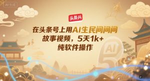 在头条号上用AI生民间故事视频，5天1k+，纯软件操作-KJ分享