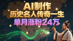 暴力起号!用AI制作历史名人传奇一生,单月涨粉24万,涨粉+变现赛道黑马来了-KJ分享