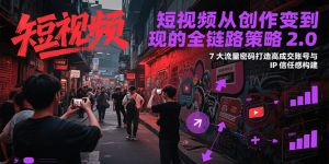 短视频从创作到变现的全链路策略2.0，7大流量密码构建IP信任感打造高成交账号-KJ分享