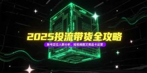2025投流带货全攻略,账号定位人群分析,短视频图文商品卡运营-KJ分享