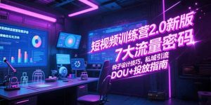 短视频训练营2.0新版，7大流量密码/钩子设计技巧/私域引流/DOU+投放指南-KJ分享