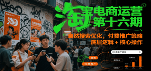 淘宝电商运营第十六期，自然搜索优化，付费推广策略，底层逻辑+核心操作-KJ分享