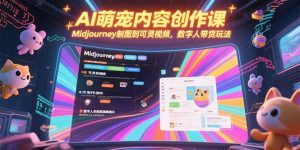 AI萌宠内容创作课,Midjourney制图到可灵视频,数字人带货玩法-KJ分享