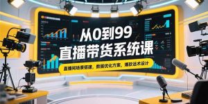 从0到99直播带货系统课,直播间场景搭建,数据优化方案,爆款话术设计-KJ分享