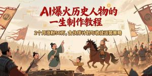 AI历史人物赛道课程,2个月涨粉56万,含伙伴计划与收徒运营策略-KJ分享