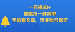 一天撸30+，像喝水一样简单，手机看文章，可多账号操作-KJ分享