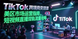 TikTok跨境电商变现课，美区市场运营指南，短视频直播双轨流量攻略-KJ分享