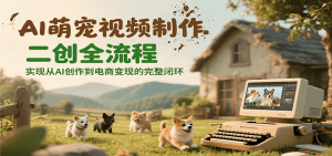 AI萌宠视频制作二创全流程,实现从AI创作到电商变现的完整闭环-KJ分享