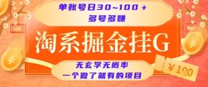 淘系掘金挂G项目,单账号日收益30~100+,多号多得,一个做了就有的项目-KJ分享