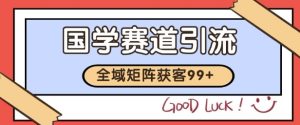 国学赛道精准拓客,自热矩阵日引99+ 获客SOP-KJ分享
