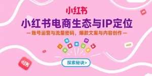 小红书电商生态与IP定位，账号运营与流量密码，爆款文案与内容创作-KJ分享