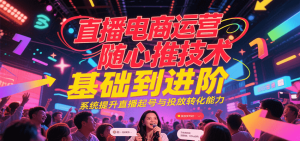 直播电商运营随心推投放技术基础到进阶,系统提升直播起号与投放转化能力-KJ分享