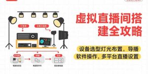 虚拟直播间搭建全攻略,设备选型灯光布置,导播软件操作,多平台直播设置-KJ分享