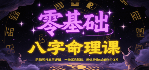 零基础八字命理课:阴阳五行底层逻辑,十神系统解读,通俗易懂的命理学习体系-KJ分享