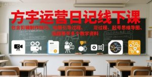 方宇运营日记线下课,包含剪辑制作技巧、拍摄引导过程、起号思维导图、选题等多个教学资料-KJ分享