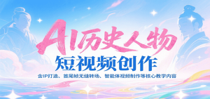 AI历史人物短视频创作,含IP打造、首尾帧无缝转场、智能体视频制作等核心教学内容-KJ分享