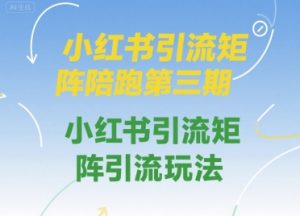 小红书引流矩阵陪跑第三期,小红书引流矩阵引流玩法-KJ分享