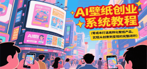 AI壁纸创业系统教程,零成本打造高转化壁纸产品,实现从创意到变现的完整闭环-KJ分享