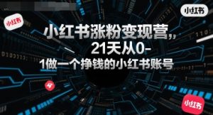 小红书涨粉变现营，21天从0-1做一个挣钱的小红书账号-KJ分享