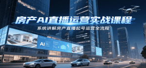 房产AI直播运营实战课程，系统讲解房产直播起号运营全流程-KJ分享