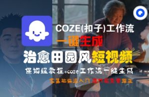 COZE(扣子)工作流一键在所治愈田园风短视频,保姆级教程,零基础快速入门-KJ分享