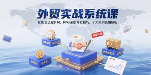 外贸实战系统课:B2B全流程拆解,RFQ深度开发技巧,十大案例策略解析-KJ分享