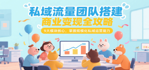 私域流量团队搭建商业变现全攻略,9大模块核心,掌握规模化私域运营能力-KJ分享