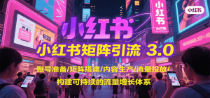 小红书矩阵引流3.0,账号准备/矩阵搭建/内容生产/流量投放/构建可持续的流量增长体系-KJ分享