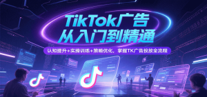 TikTok广告从入门到精通,认知提升+实操训练+策略优化,掌握TK广告投放全流程-KJ分享