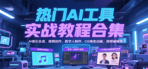 热门AI工具实战教程合集,AI音乐生成、视频创作、数字人制作、CG角色动画、视频编辑等-KJ分享