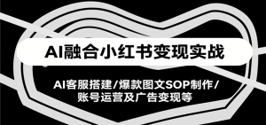 AI融合小红书变现实战课,AI客服搭建/爆款图文SOP制作/账号运营及广告变现等-KJ分享