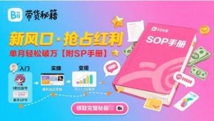 B站哔哩哔哩带货秘籍,新风口,抢占红利,单月轻松破万【附SOP手册】-KJ分享
