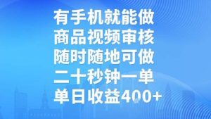 有手机就能做,商品视频审核,随时随地可做,二十秒钟一单,单日收益-KJ分享
