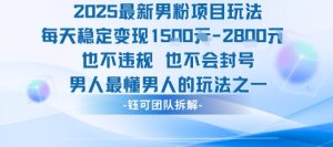 2025最新男粉项目玩法每天变现1k+也不违规也不会封号男人最懂男人的玩法-KJ分享