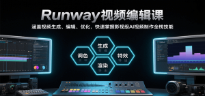 Runway视频编辑课,涵盖视频生成、编辑、优化,快速掌握影视级AI视频制作全栈技能-KJ分享