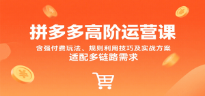 拼多多高阶运营课,含强付费玩法、规则利用技巧及实战方案,适配多链路需求-KJ分享