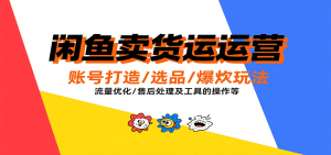 闲鱼卖货运营,账号打造/选品/爆款玩法/流量优化/售后处理及工具实操等-KJ分享