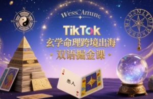 TikTok玄学命理跨境出海双语掘金课,手把手教你用命理知识精准直击海外用户痛点-KJ分享