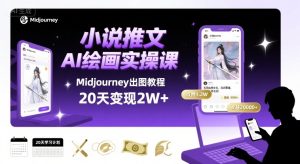 小说推文干货分享之AI绘画MJ出图实操课,用Midjourney做小说推文,20天挣2w-KJ分享