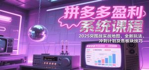 拼多多盈利系统课:2025突围战实战地图、全新玩法、冲刺计划及各板块技巧(更新8月)-KJ分享