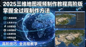 2025三维地图视频制作教程高阶版，掌握全过程制作方法-KJ分享